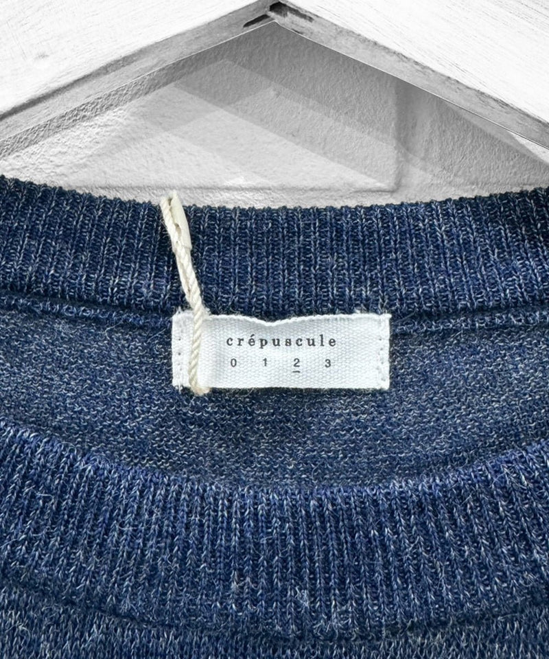 crepuscule - Whole Garment Rametrimming Pull Over / NAVY 商品画像 - DB&BAR