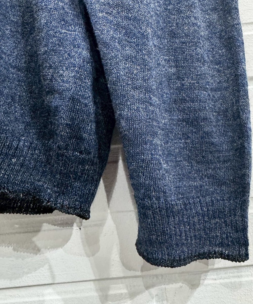 crepuscule - Whole Garment Rametrimming Pull Over / NAVY 商品画像 - DB&BAR