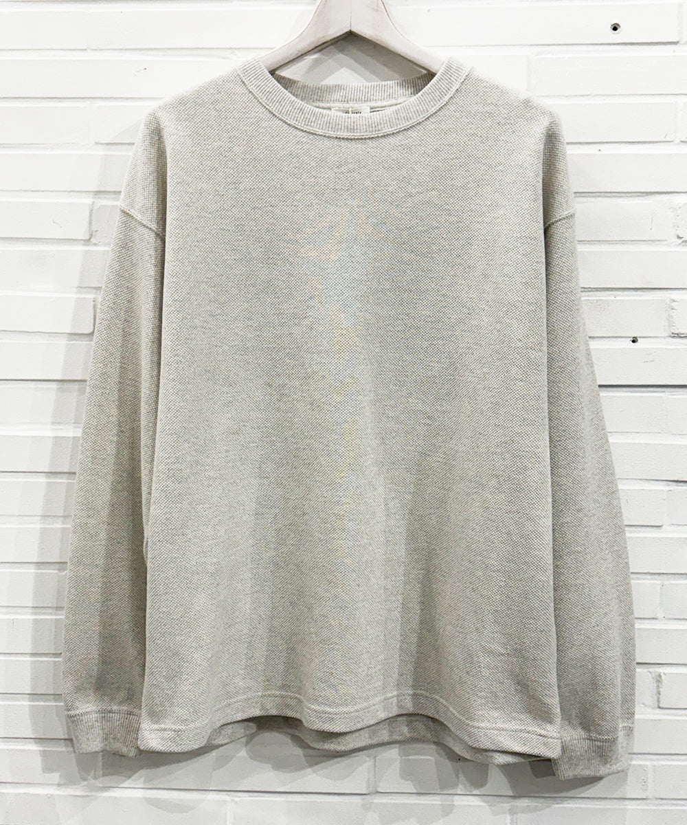 crepuscule - Cotton Rayon Moss Stitch Pull Over / OATMEAL