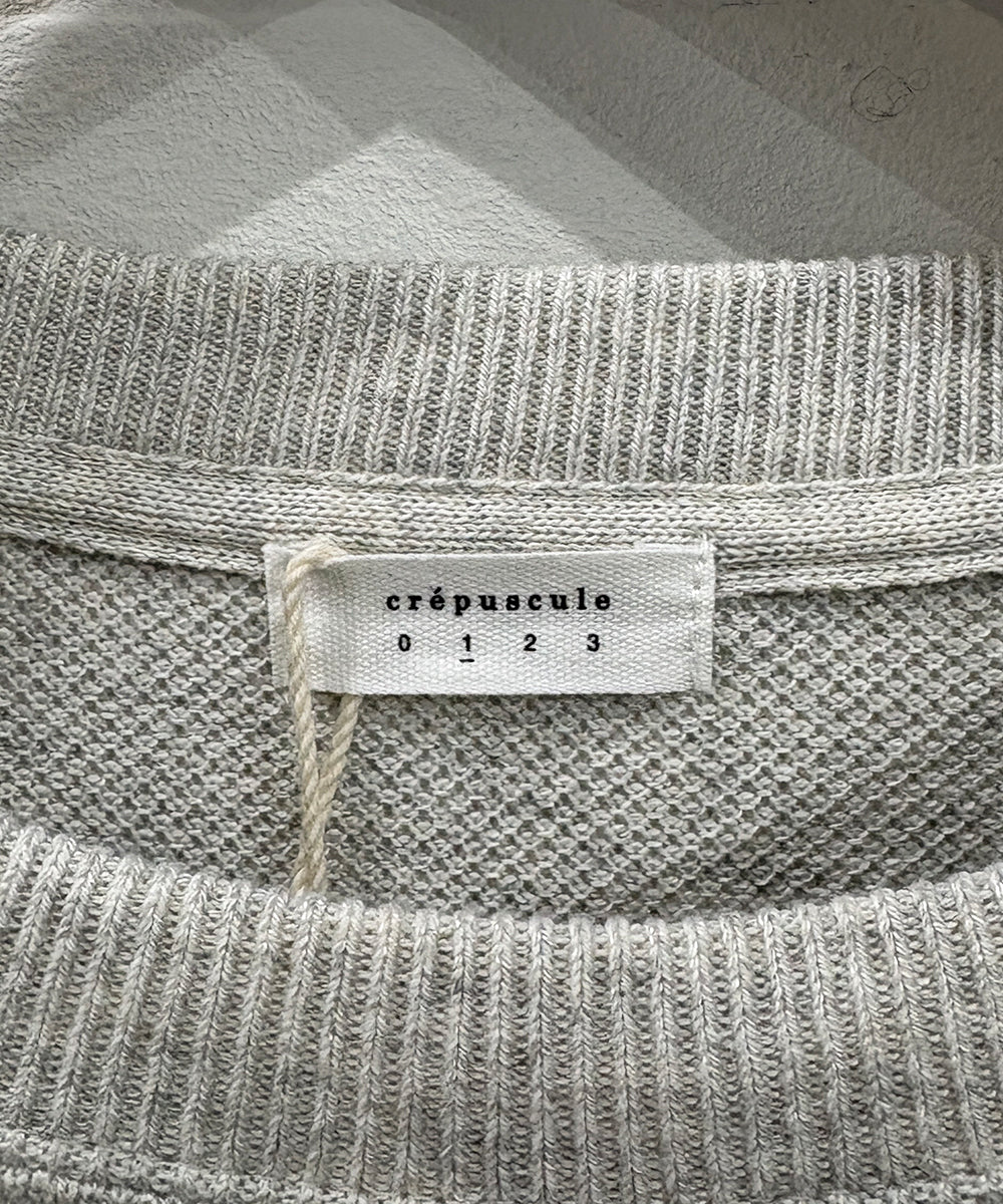 crepuscule - Cotton Rayon Moss Stitch Pull Over / OATMEAL