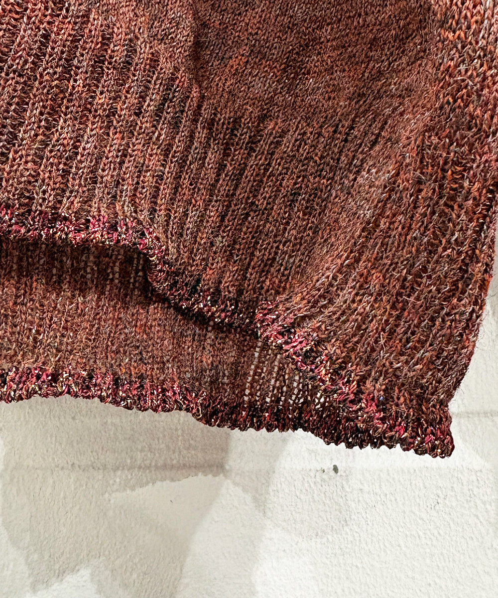 crepuscule - Whole Garment Rametrimming Pull Over / RED