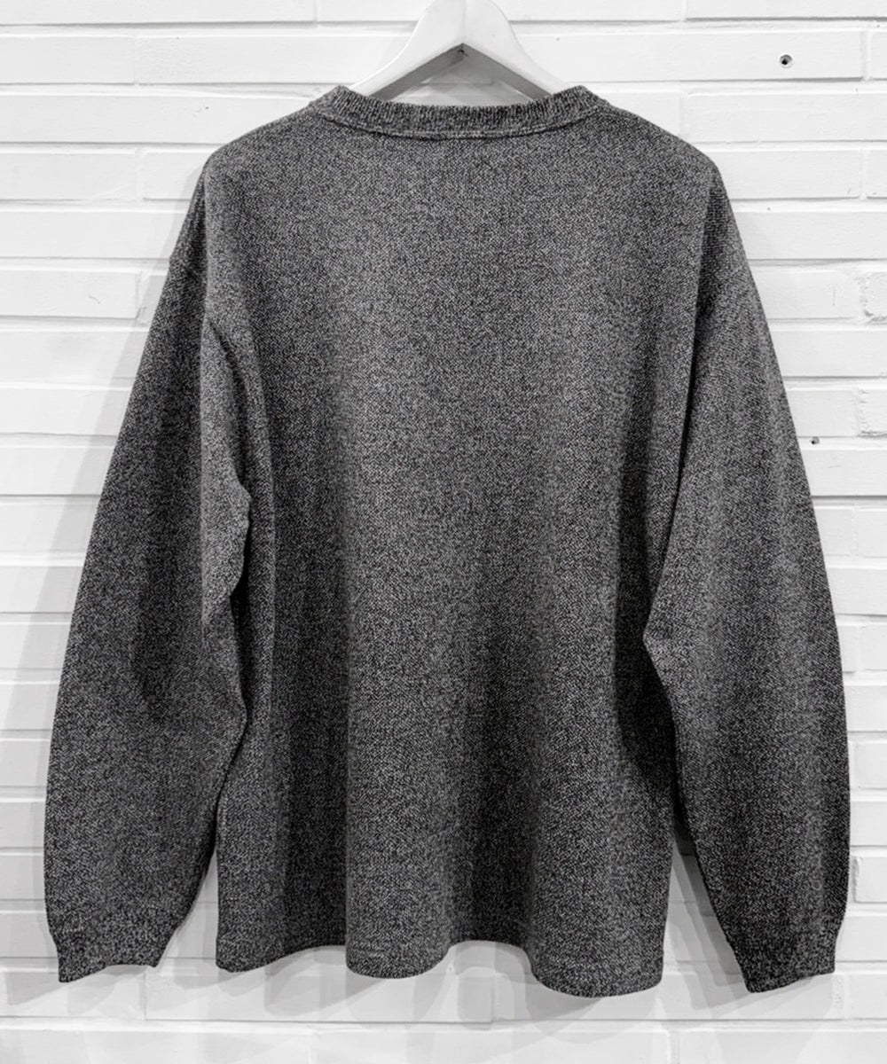 crepuscule - Cotton Rayon Moss Stitch Pull Over / HEATHER BROWN