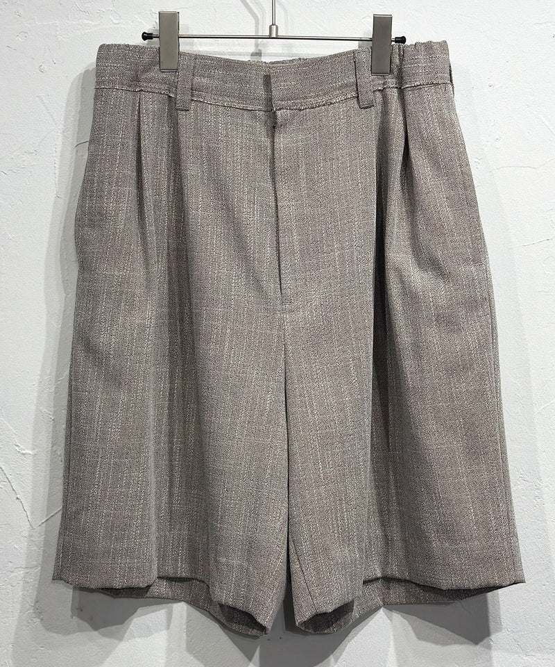 CURRENTAGE - MELANGE PLEAT SHORTS / BEIGE 商品画像 - DB&BAR