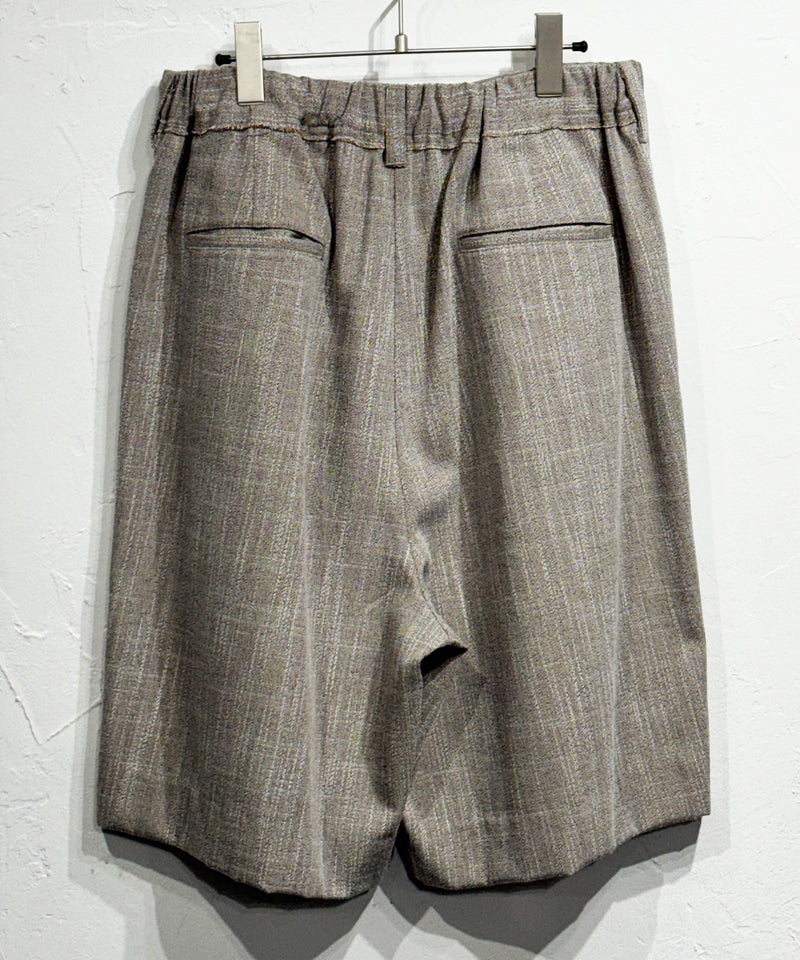 CURRENTAGE - MELANGE PLEAT SHORTS / BEIGE 商品画像 - DB&BAR