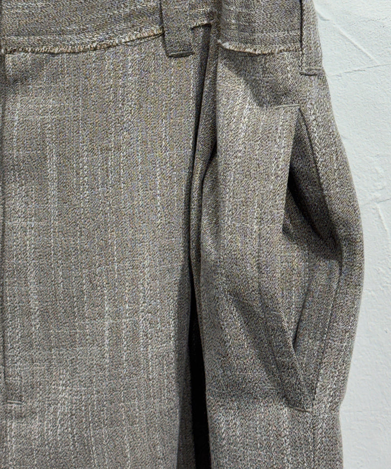 CURRENTAGE - MELANGE PLEAT SHORTS / BEIGE 商品画像 - DB&BAR