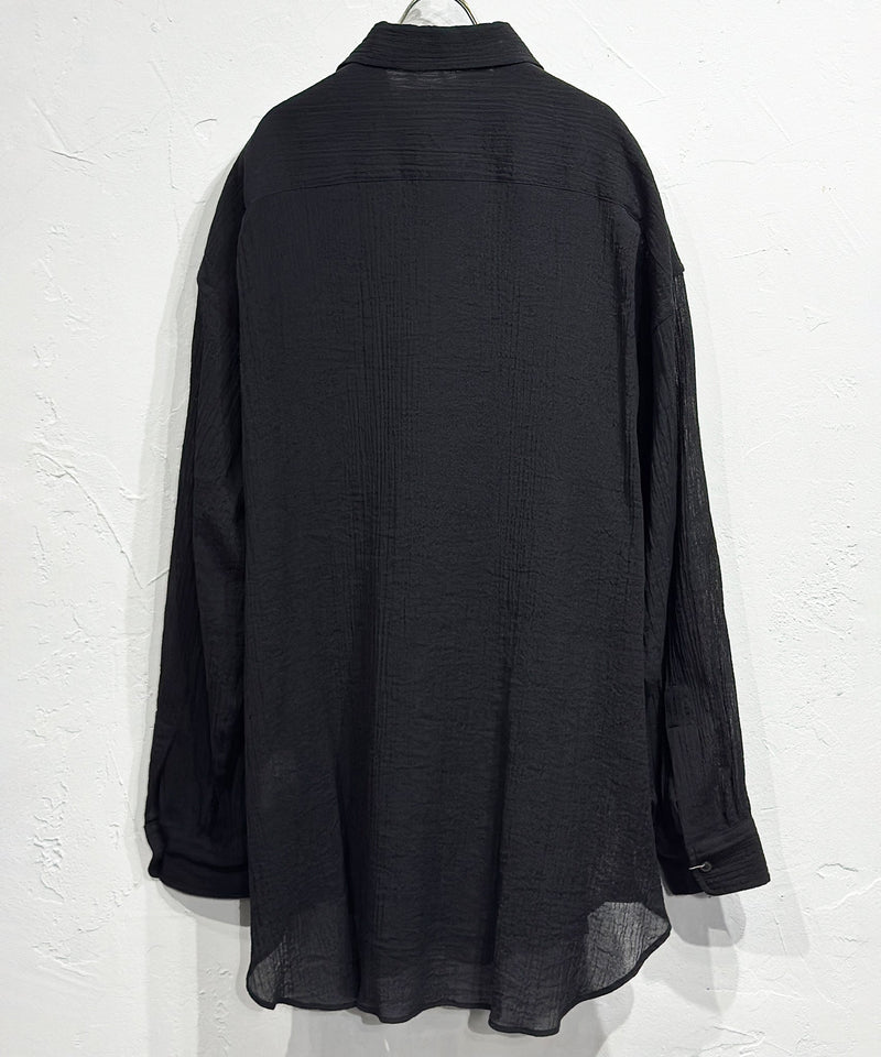 CURRENTAGE - SHEER WORK SHIRT / BLACK 商品画像 - DB&BAR