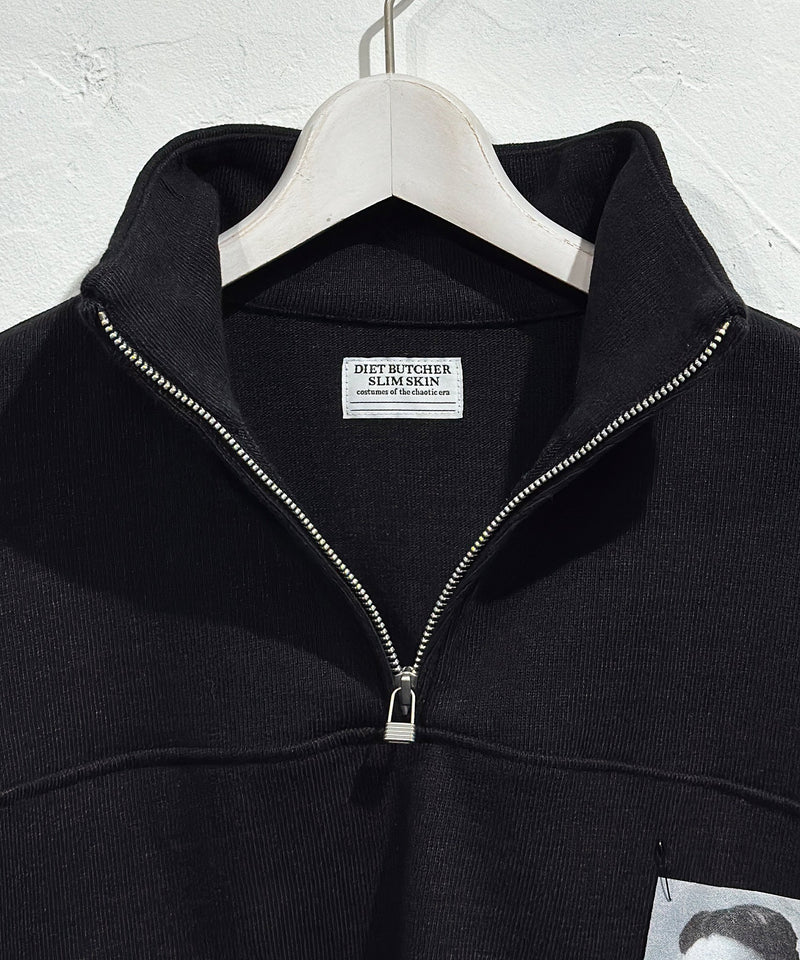 DIET BUTCHER SLIM SKIN - NEO CLASSIC JERSEY HALF ZIP / BLACK - DB&BAR