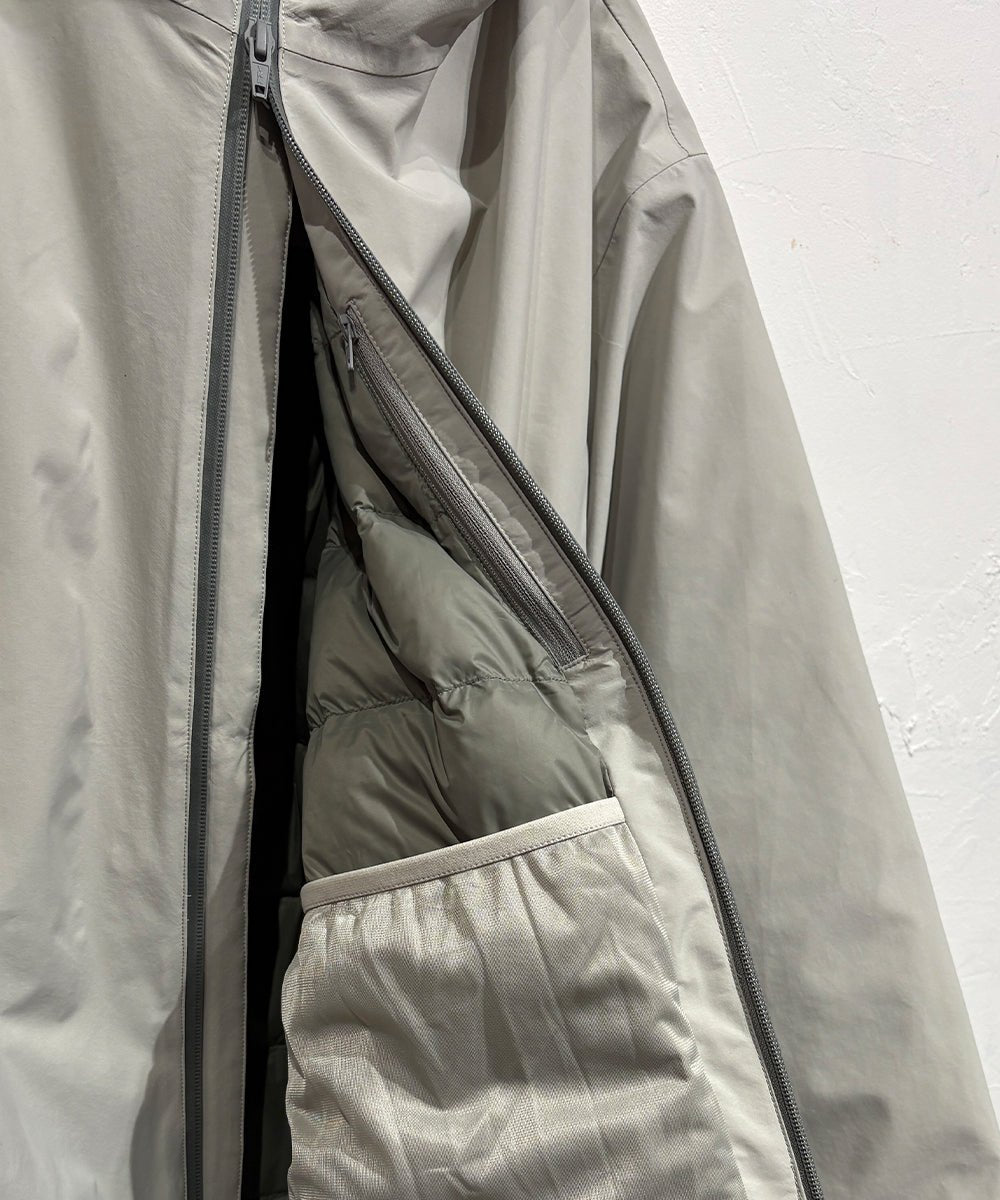 ES.1 - 3LYR DOWN HOODIE / IT,GRAY 商品画像 - DB&BAR