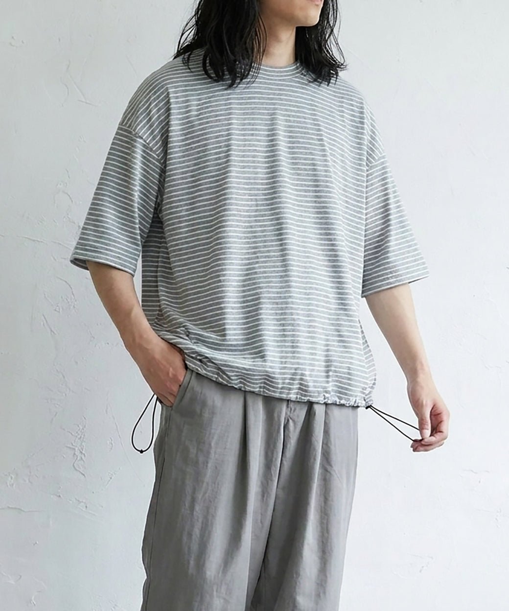 ES.1 - BORDER SS T-SHIRTS / GRAY BORDER 商品画像 - DB&BAR