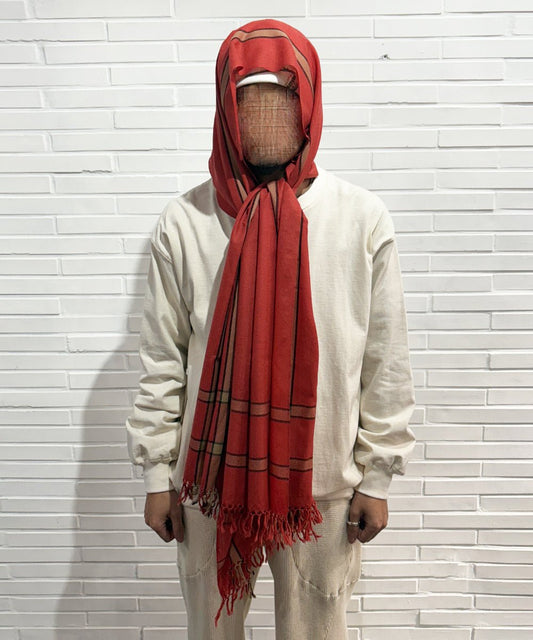 HAND WOVEN STOLE - Stripe wool ORANGE - DB&BAR