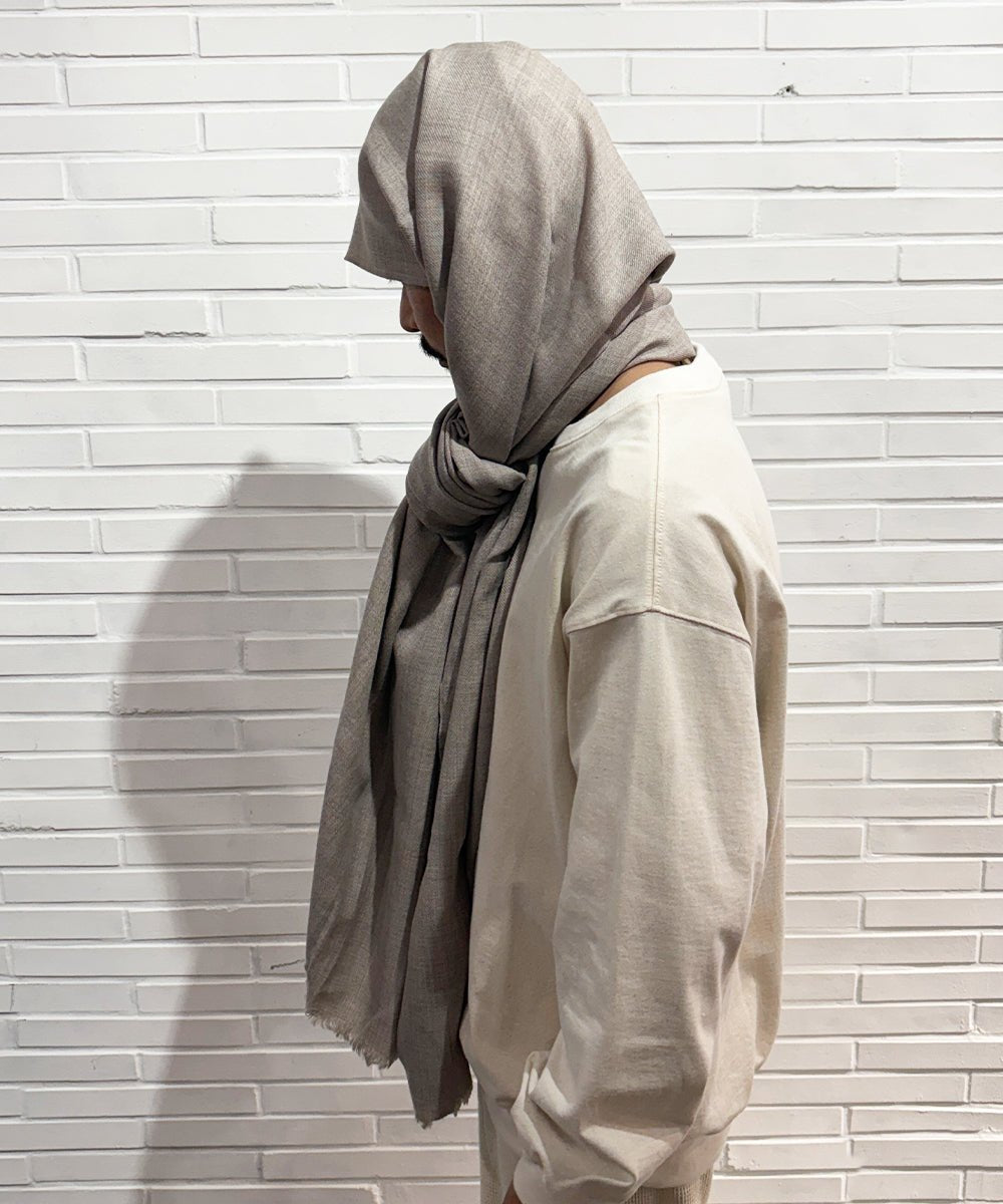 HAND WOVEN STOLE - Wool BEIGE - DB&BAR
