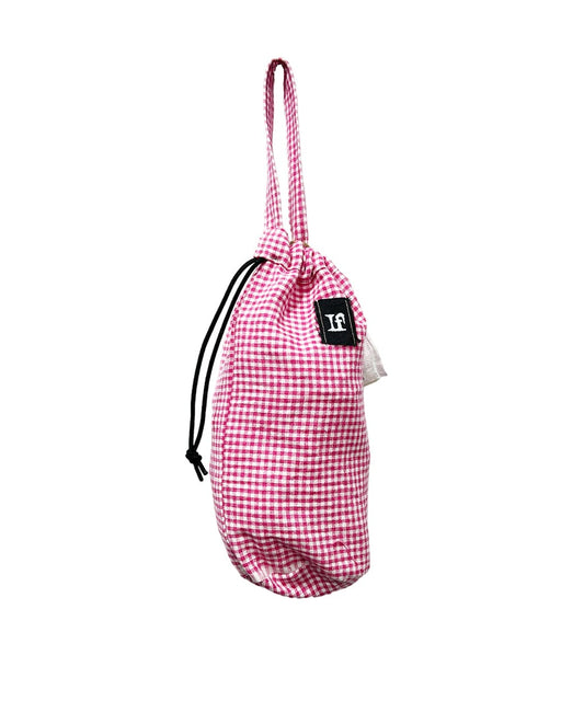 if space - bottle bag gingham pink