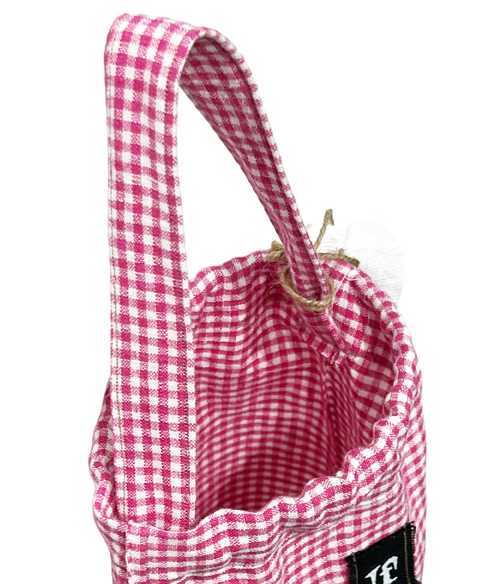 if space - bottle bag gingham pink