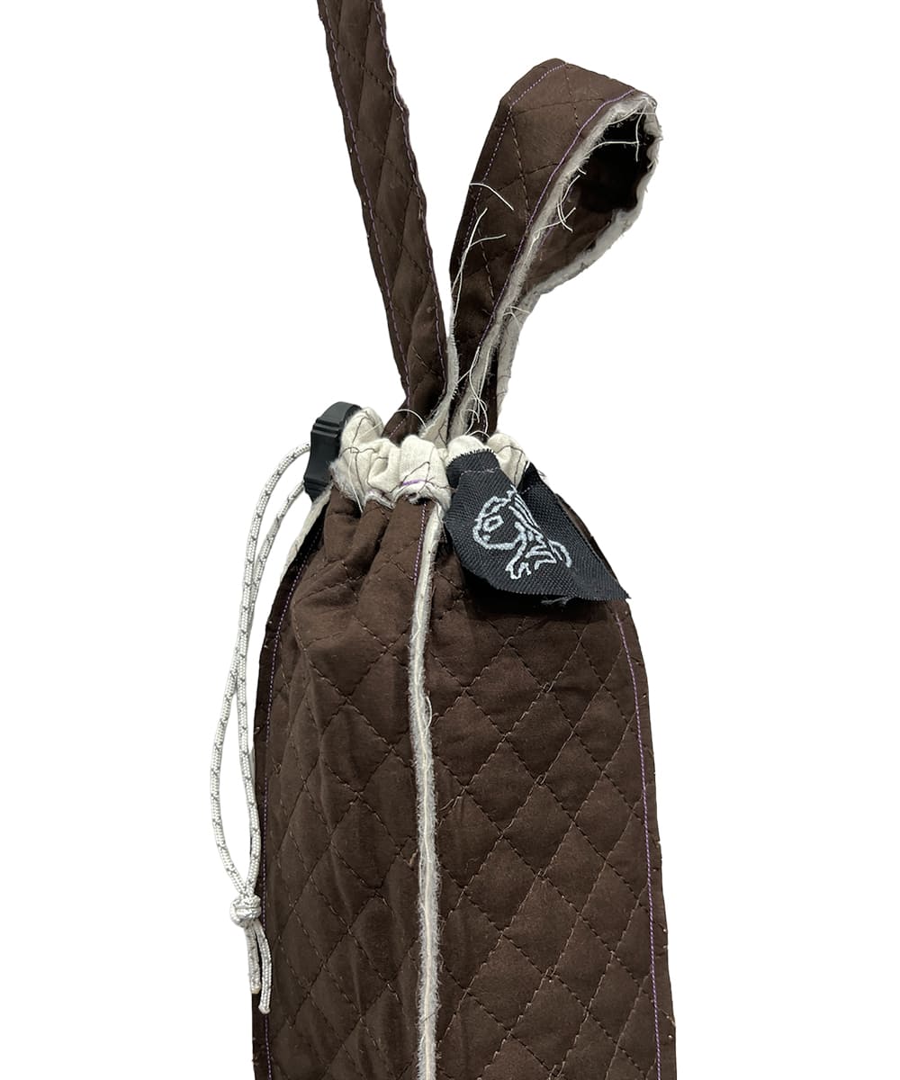 if space - bottle bag quilting insideout brown with shoulder