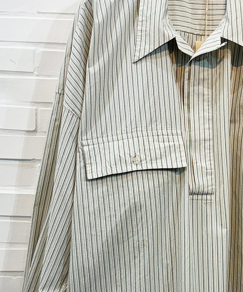 Marvine Pontiak Shirt Makers - Twist Pull Over / BEIGE STRIPE 商品画像 - DB&BAR