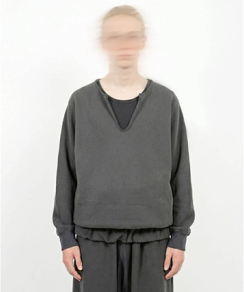 NAM - ACCORDION WORN NECK SWEAT / SHADOW 商品画像 - DB&BAR