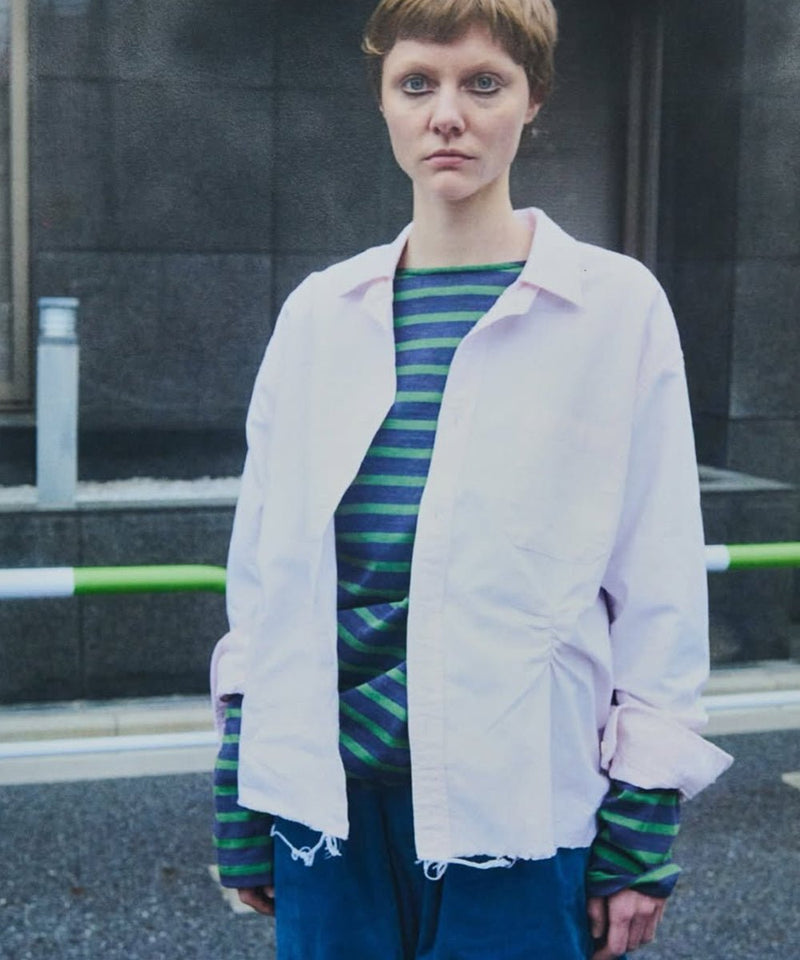 NAM - BANANA BASQUE SHIRTS / NAVY×GREEN 商品画像 - DB&BAR