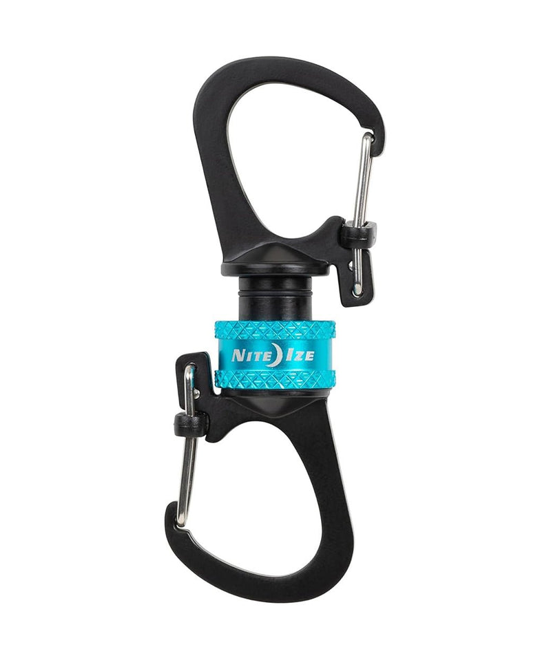 NITE IZE - 360° MAGNETIC LOCKING DUAL CARABINER / BLUE - DB&BAR