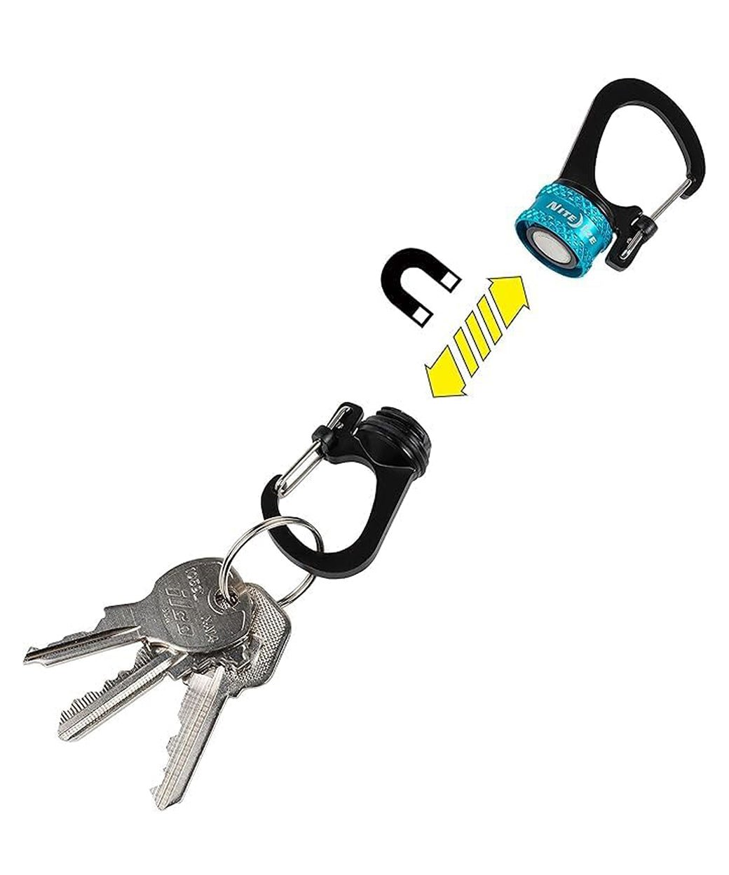NITE IZE - 360° MAGNETIC LOCKING DUAL CARABINER / BLUE - DB&BAR