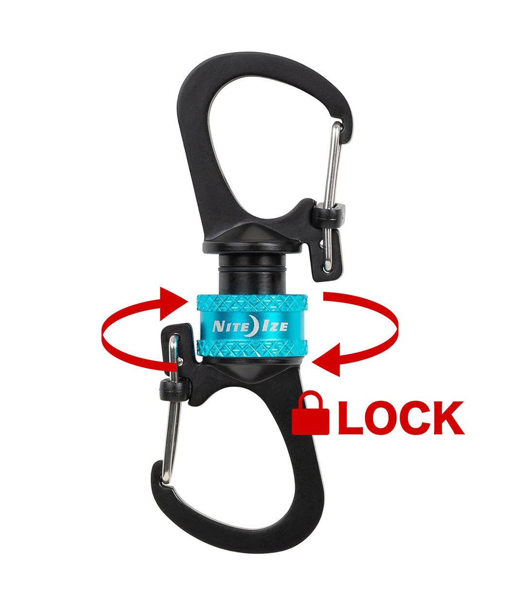 NITE IZE - 360° MAGNETIC LOCKING DUAL CARABINER / BLUE - DB&BAR