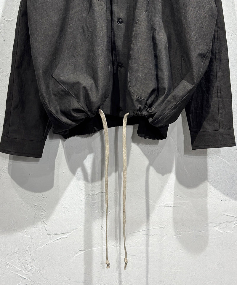 O PROJECT - BALLOON SHIRT / DARK SUMI - DB&BAR