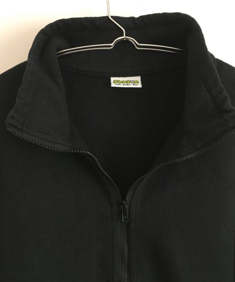 Phatee - HEMP SWEAT HENLEY HALF ZIP / BLACK