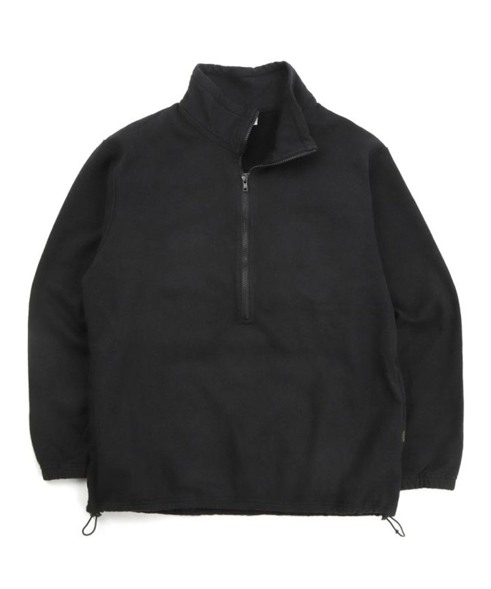 Phatee - HEMP SWEAT HENLEY HALF ZIP / BLACK