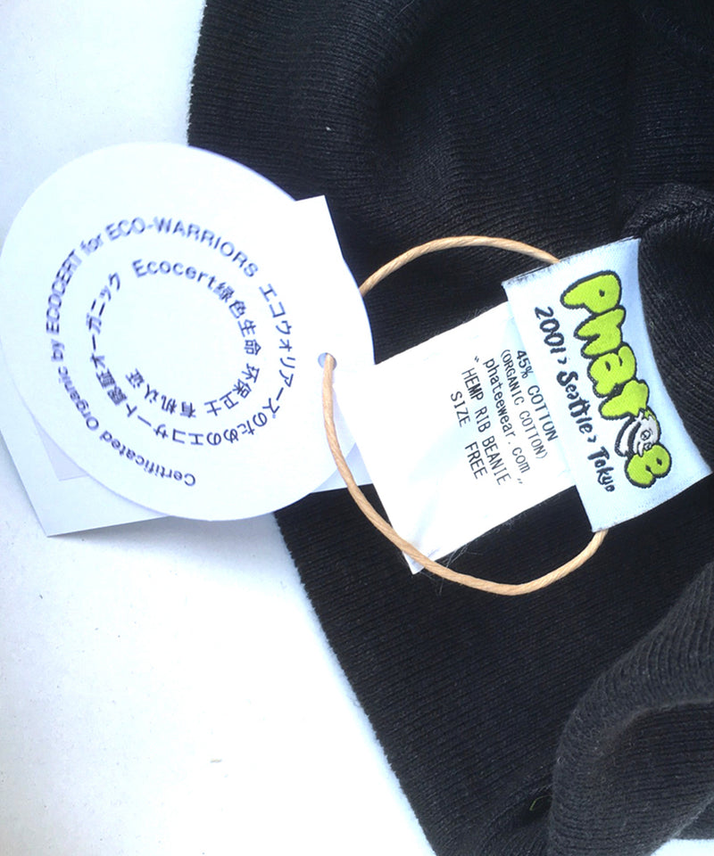 Phatee - PHATEE HEMP RIB KNIT CAP / BLACK