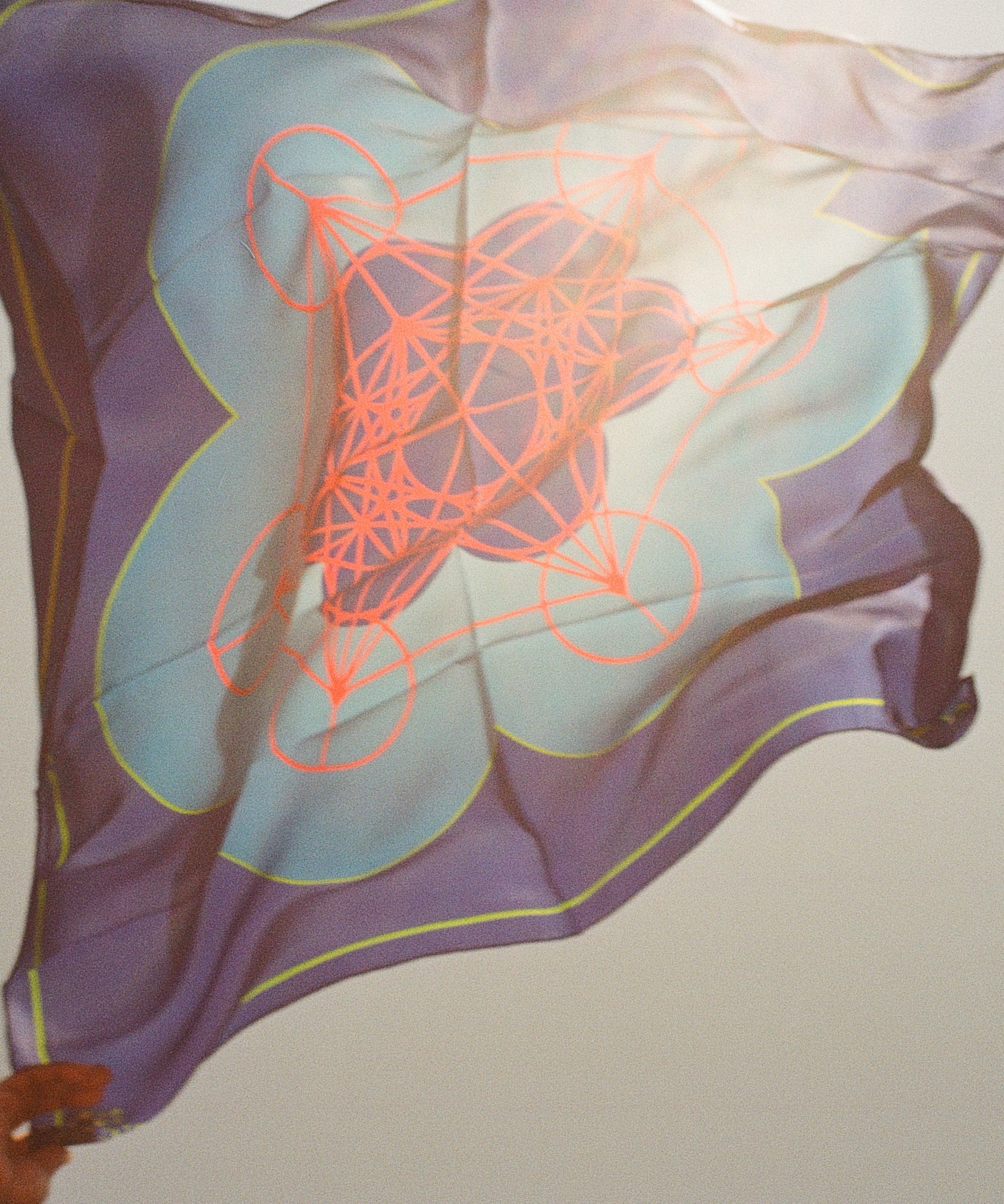 STUDIO 528hz - 5 PLATONIC SOLIDS BLUE SILK SCARF / BLUE - DB&BAR