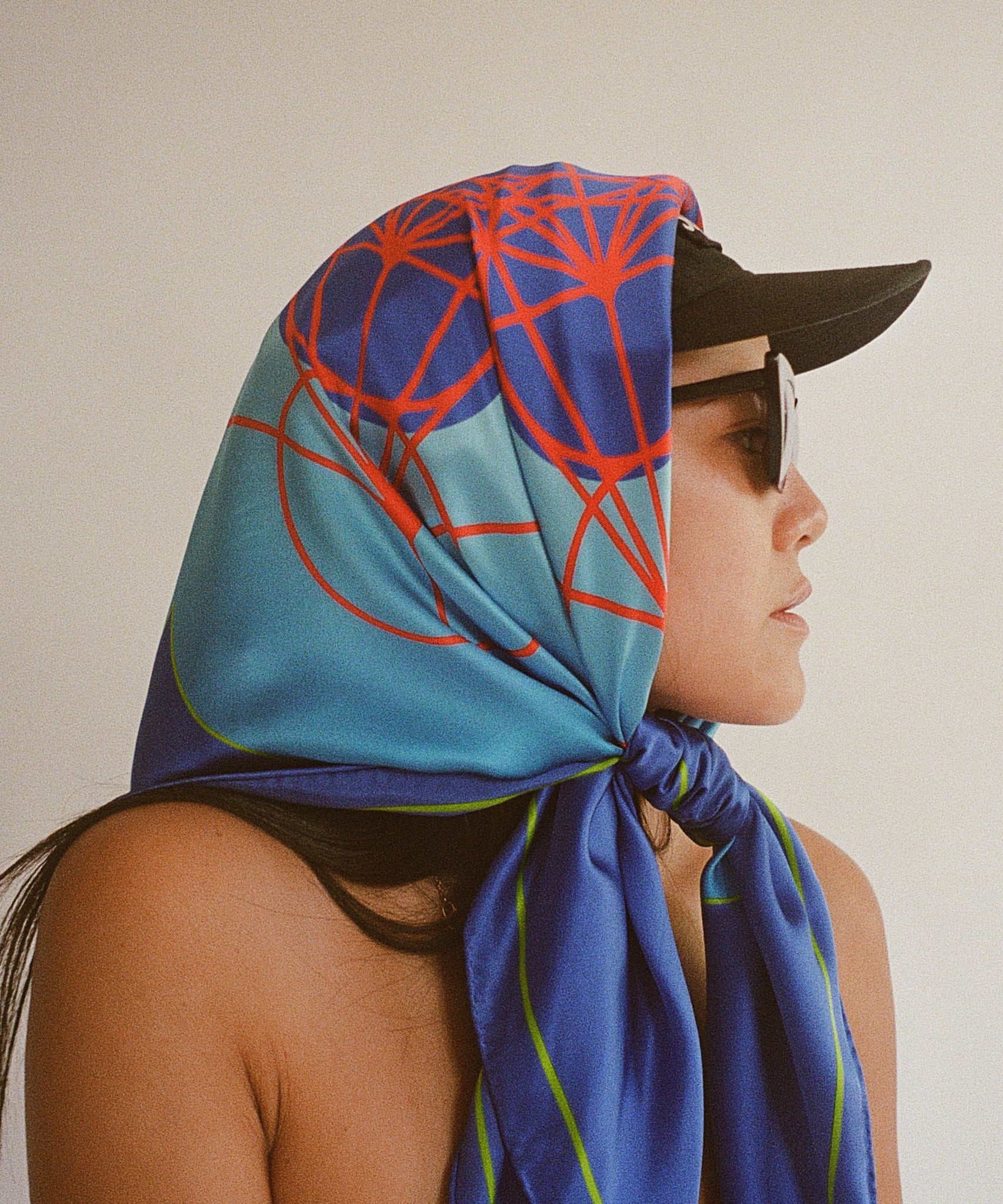 STUDIO 528hz - 5 PLATONIC SOLIDS BLUE SILK SCARF / BLUE - DB&BAR