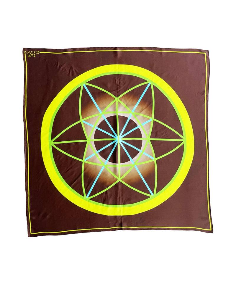 STUDIO 528hz - EYE SEE YOU BROWN SILK SCARF / BROWN - DB&BAR