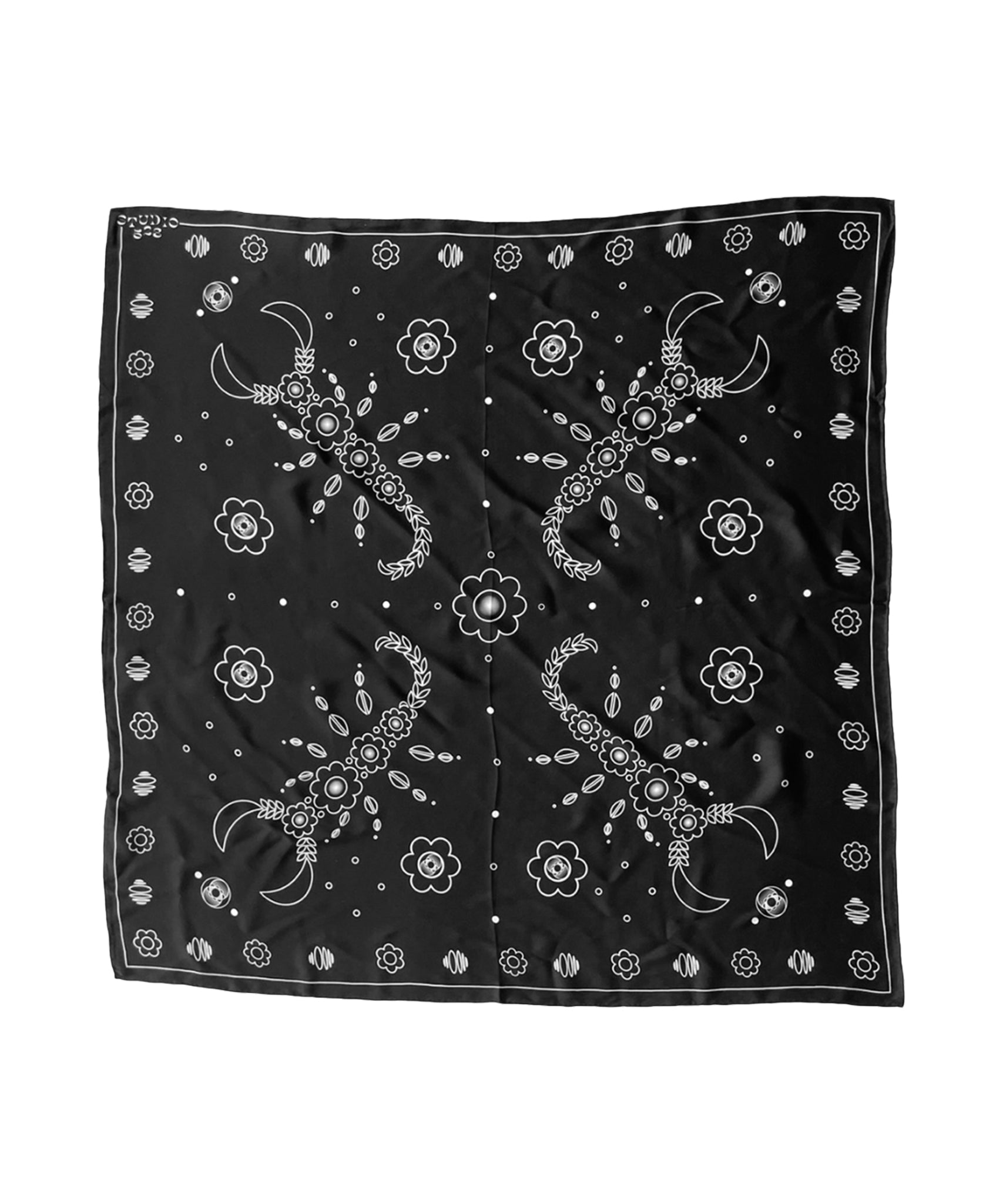 STUDIO 528hz - SCORPIO SZN BLACK SILK SCARF / BLACK - DB&BAR