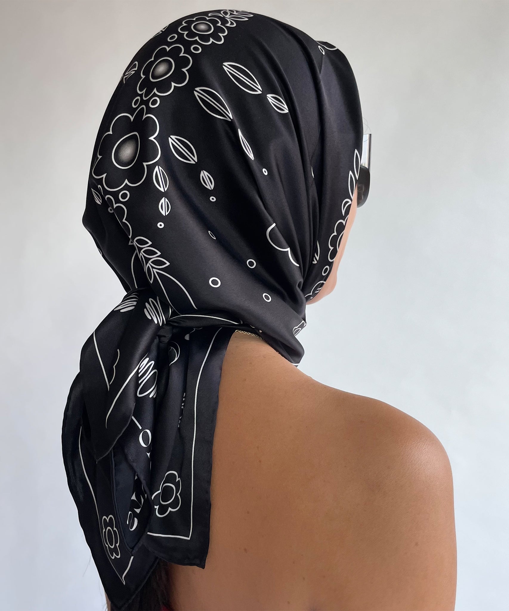 STUDIO 528hz - SCORPIO SZN BLACK SILK SCARF / BLACK - DB&BAR