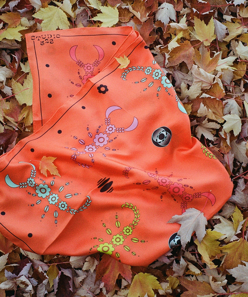 STUDIO 528hz - SCORPIO SZN ORANGE SILK SCARF / ORANGE - DB&BAR