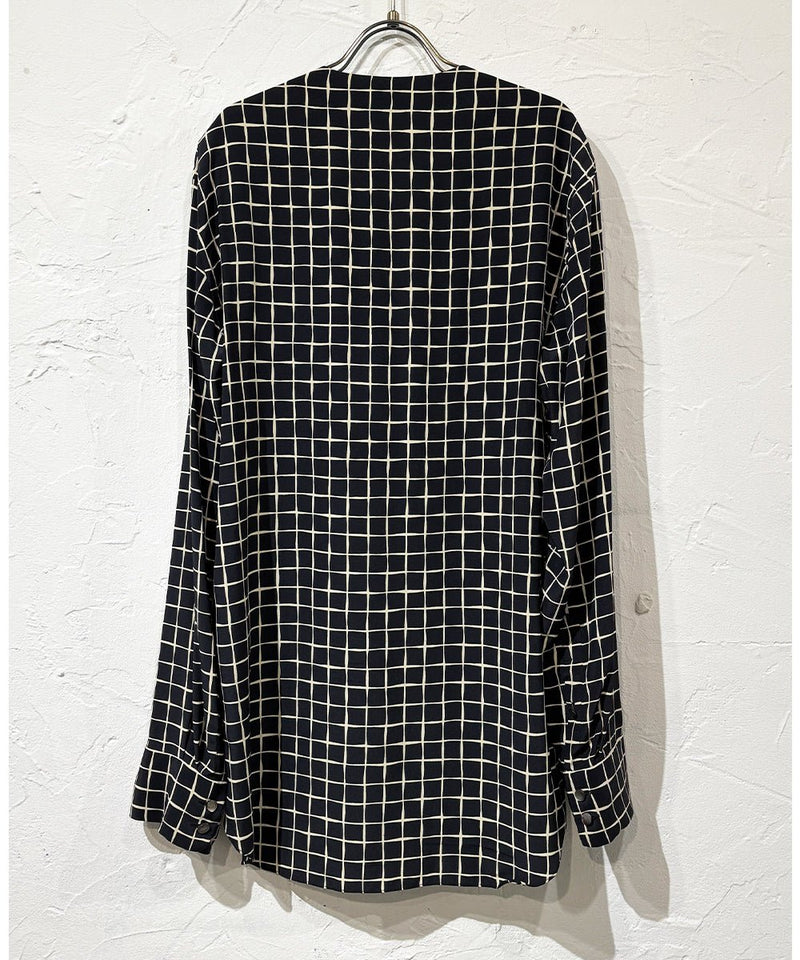 Timeless Treasures : theSakaki - NO COLLAR L/S GRID PATTERN SHIRT 商品画像 - DB&BAR