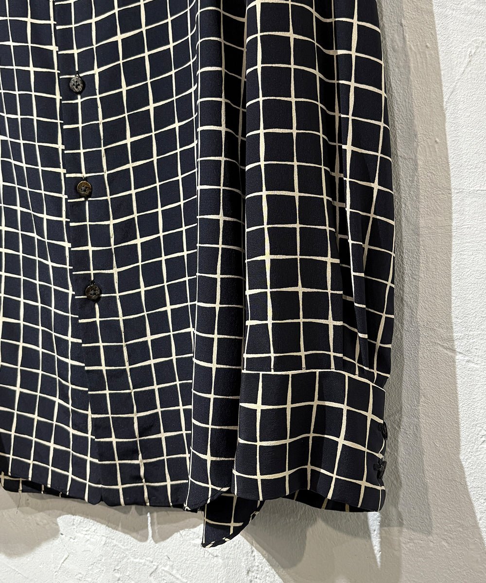 Timeless Treasures : theSakaki - NO COLLAR L/S GRID PATTERN SHIRT 商品画像 - DB&BAR
