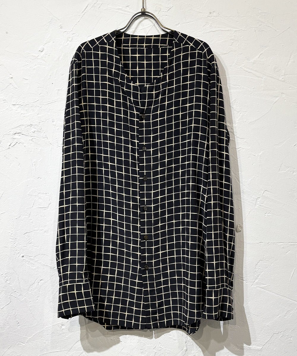 Timeless Treasures : theSakaki - NO COLLAR L/S GRID PATTERN SHIRT 商品画像 - DB&BAR