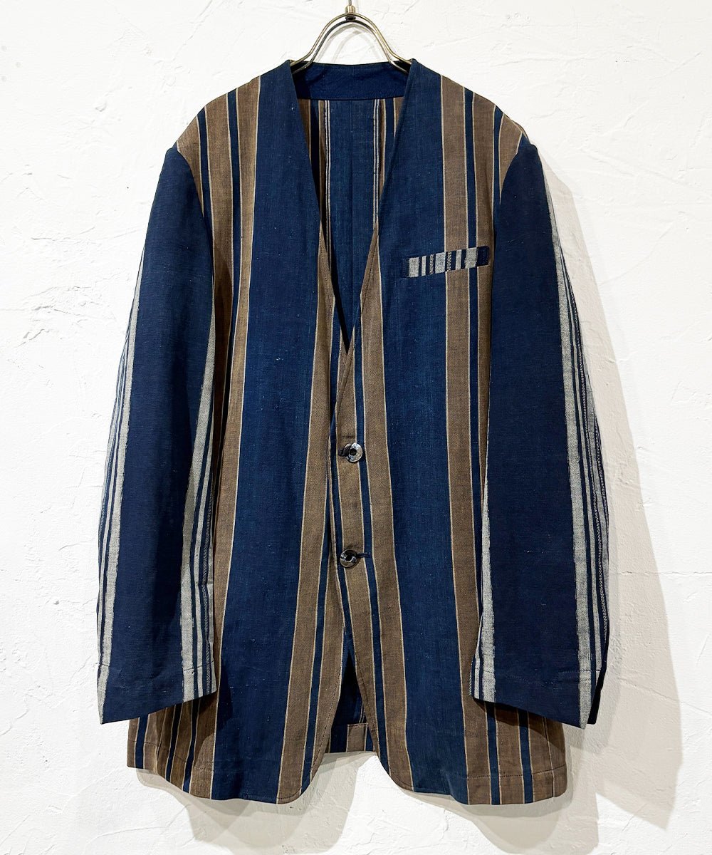 Timeless Treasures : theSakaki - NO COLLAR STRIPE JACKET - DB&BAR