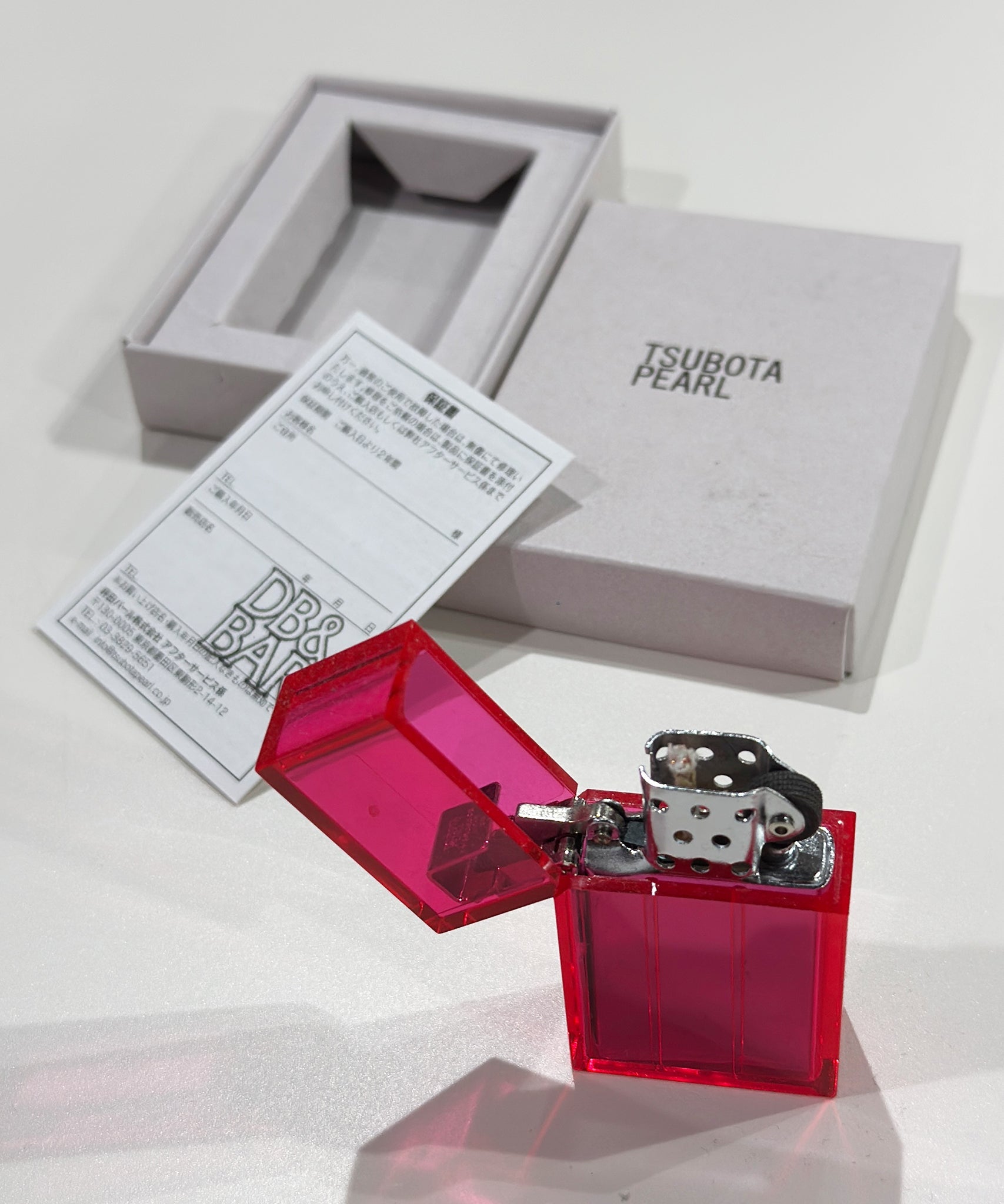 TSUBOTA PEARL Hard-edge Lighter CLEAR PINK | DB&BAR OFFICIAL