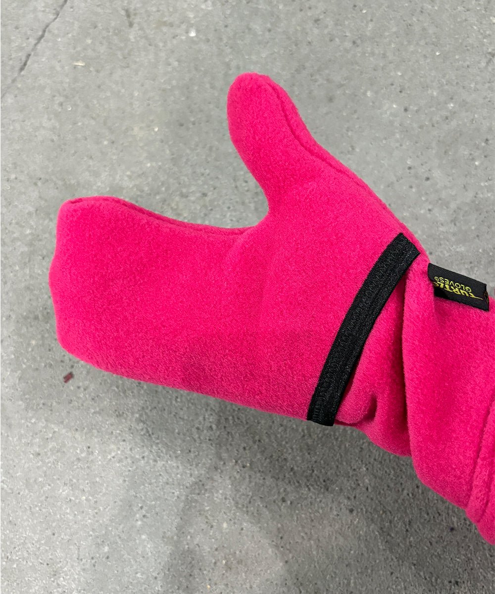 TURTLE GLOVES - TURTLE FLAP MITTENS COZY WINTER FLEECE / PINK - DB&BAR