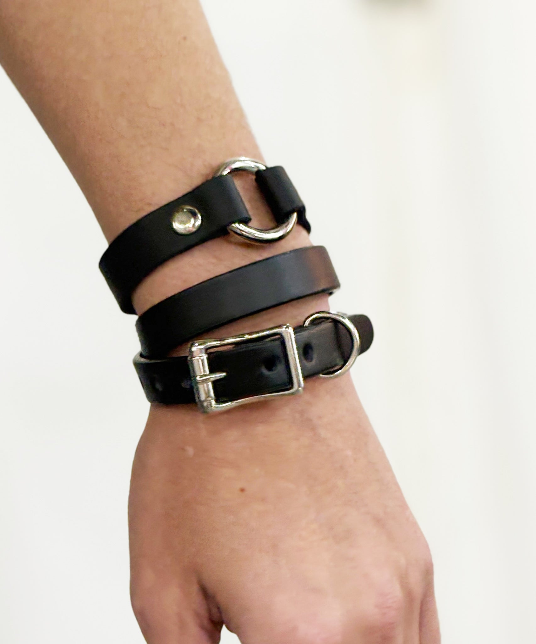 U.S. LEATHER ACCESSORIES - DOUBLE WRAP BRACELET ＆ CHOKER / BLACK 商品画像 - DB&BAR