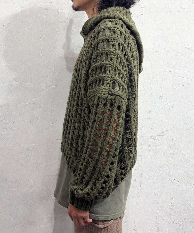 VINTAGE - CROPPED MESH KNIT HOODIE 商品画像 - DB&BAR