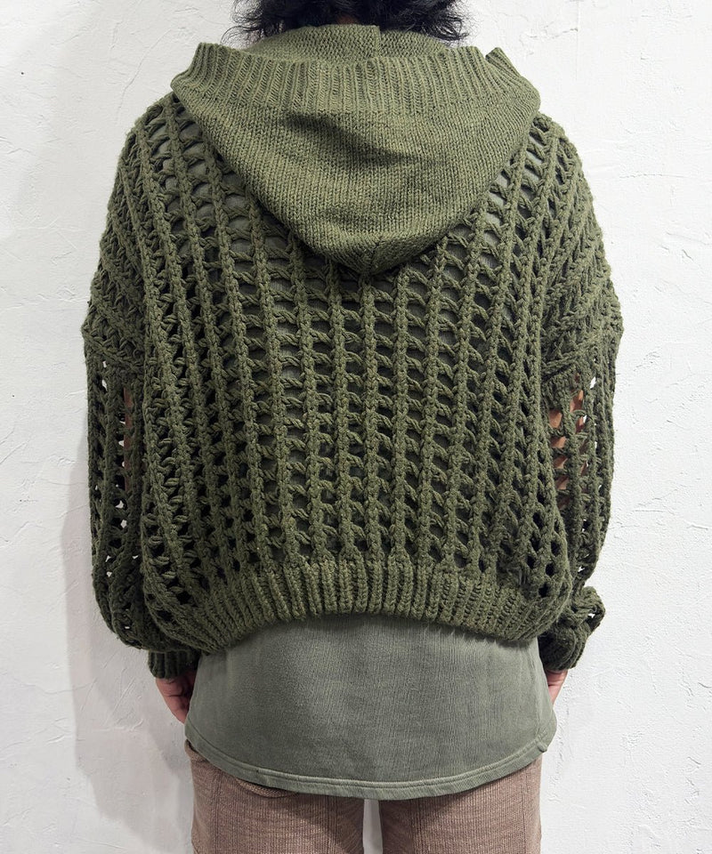 VINTAGE - CROPPED MESH KNIT HOODIE 商品画像 - DB&BAR