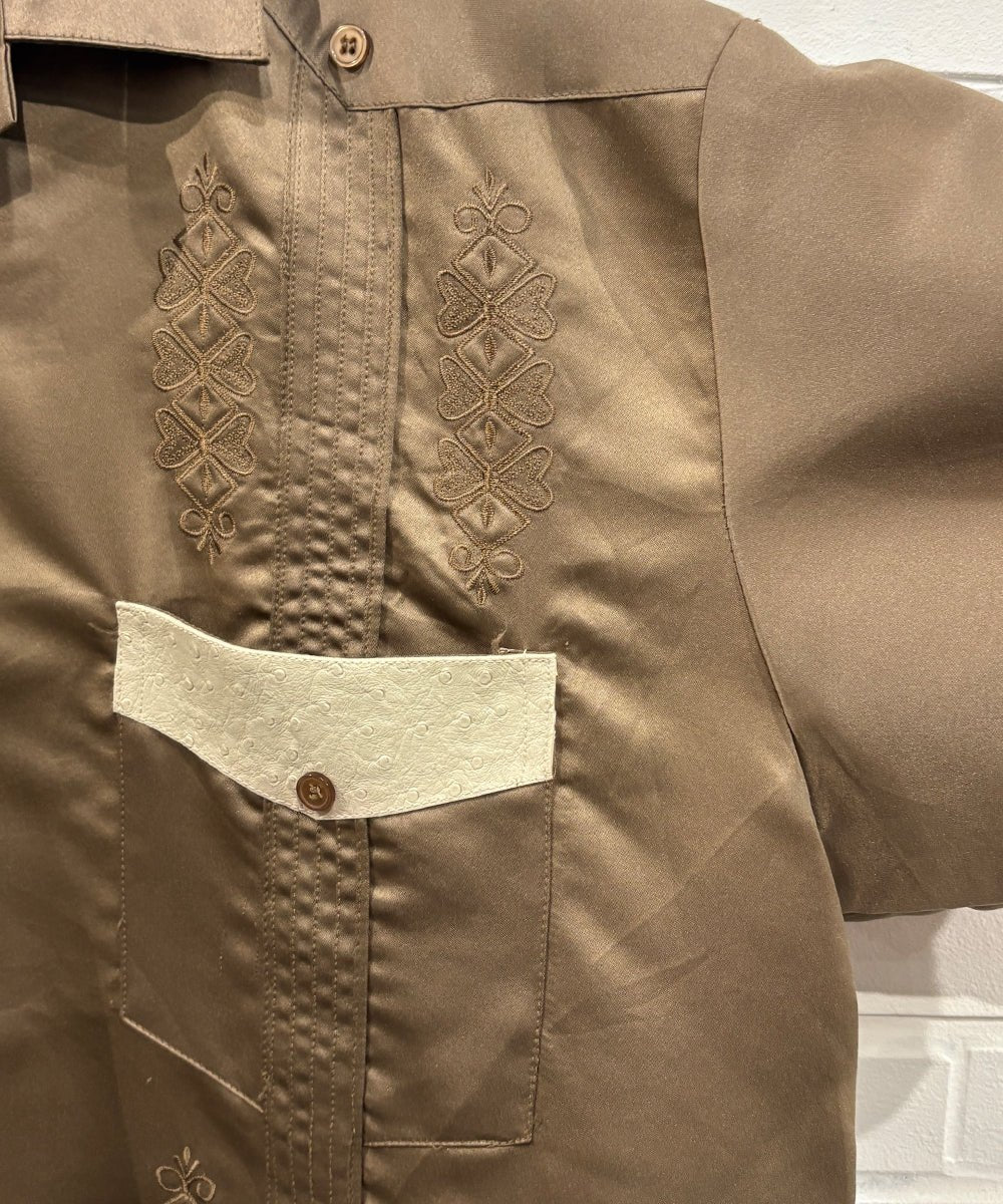 VINTAGE - EMBROIDERED SATIN CUBAN SHIRT - DB&BAR