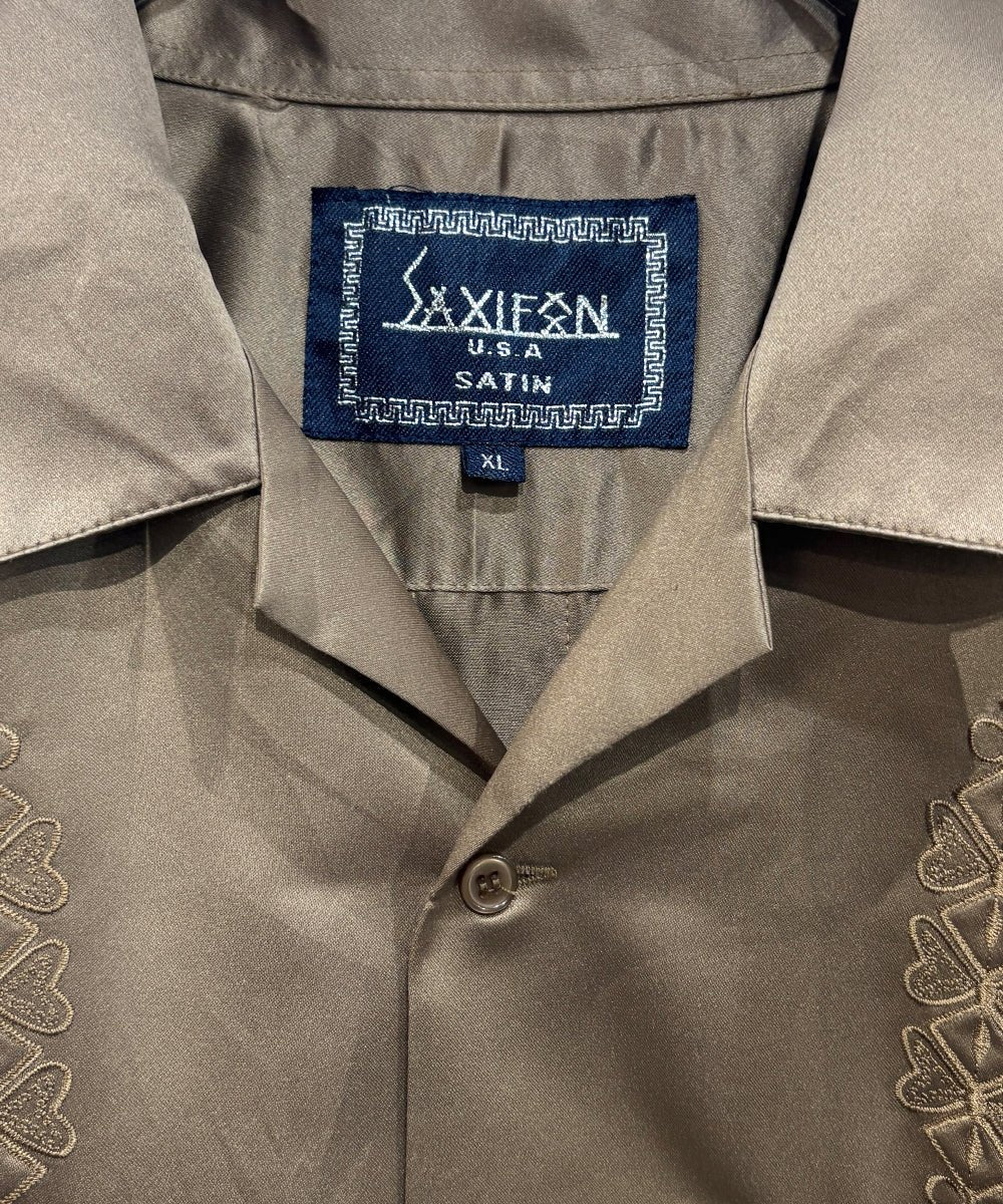 VINTAGE - EMBROIDERED SATIN CUBAN SHIRT - DB&BAR