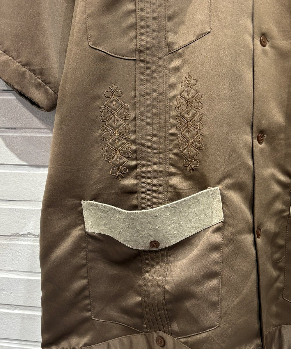 VINTAGE - EMBROIDERED SATIN CUBAN SHIRT - DB&BAR