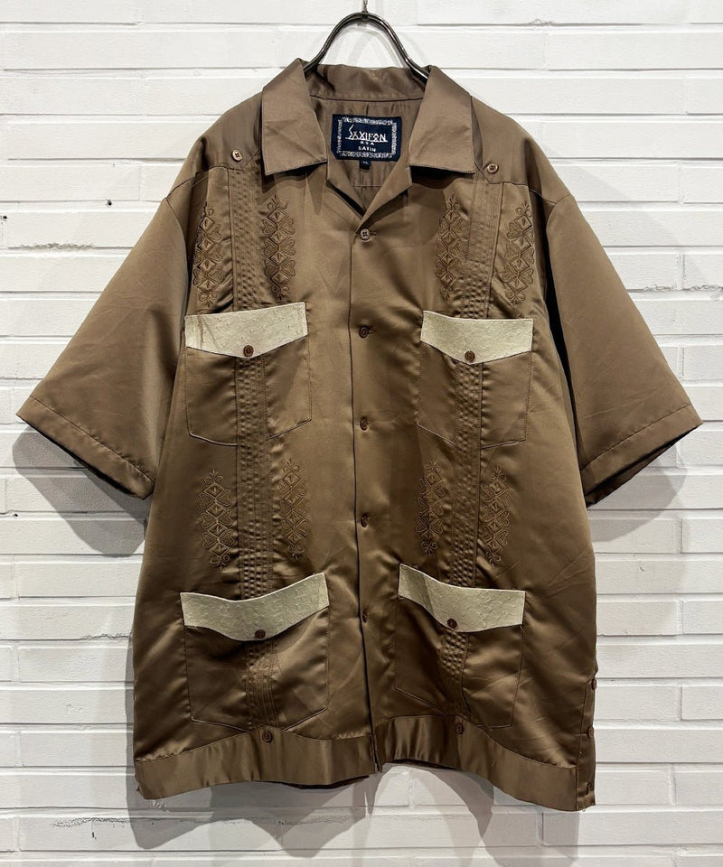 VINTAGE - EMBROIDERED SATIN CUBAN SHIRT 商品画像 - DB&BAR