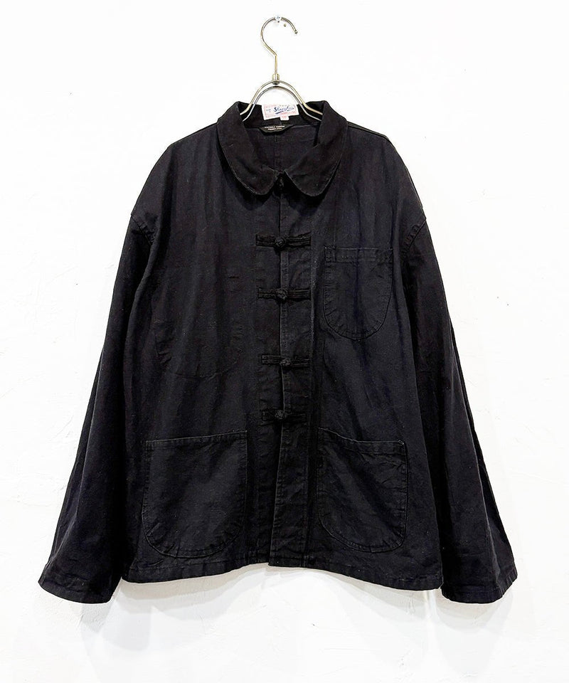 VINTAGE - FRENCH BLACK FABRIC CHINA JACKET AND PANTS - DB&BAR