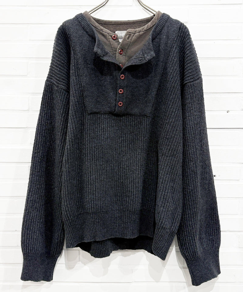 VINTAGE - MARITHÉ + FRANÇOIS GIRBAUD LAYERED KNIT HENLEY 商品画像 - DB&BAR