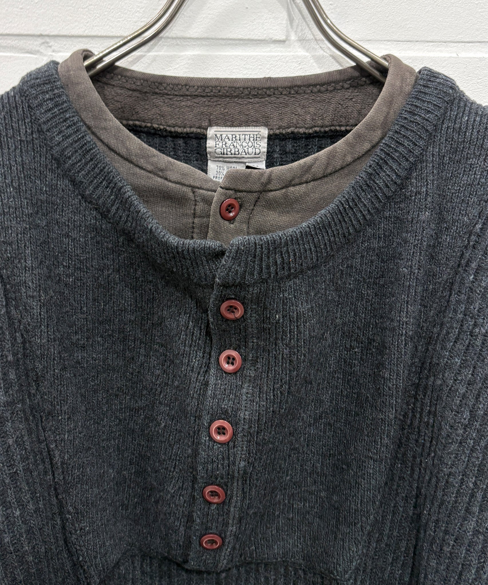 VINTAGE - MARITHÉ + FRANÇOIS GIRBAUD LAYERED KNIT HENLEY 商品画像 - DB&BAR